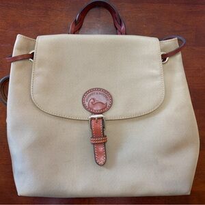 Dooney & Bourke Tan Leather Trim Backpack